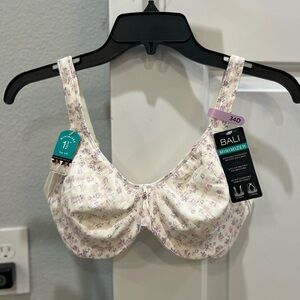 Bali Women's Floral Minimizer Bra - Cream and Pink